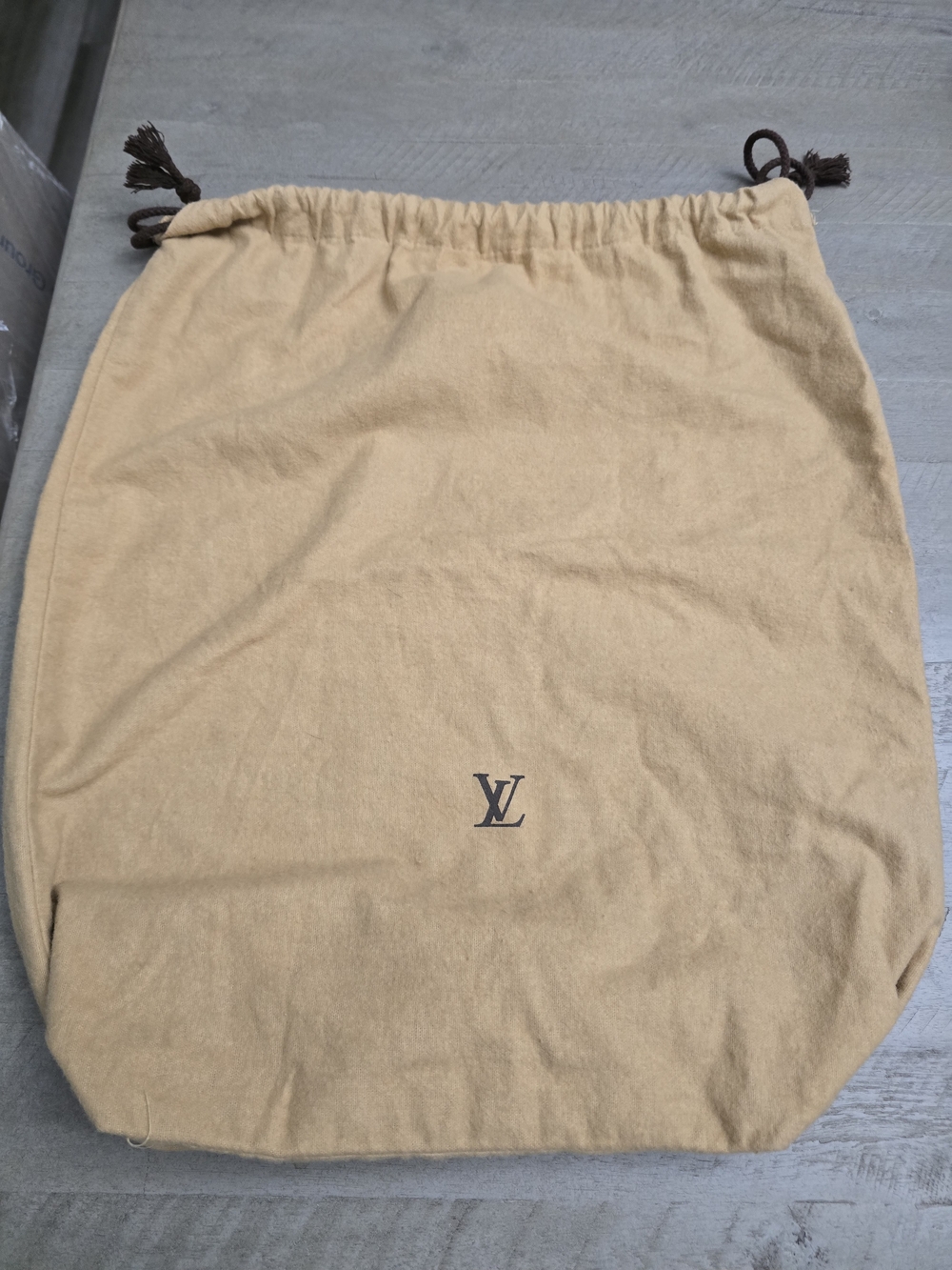 Louis Vuitton Tan Drawstring Dust Bag with LV Monogram
